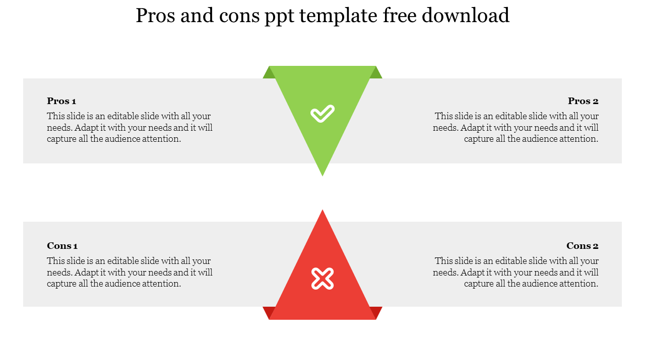 Free - Innovative Pros And Cons PPT Template Free Download